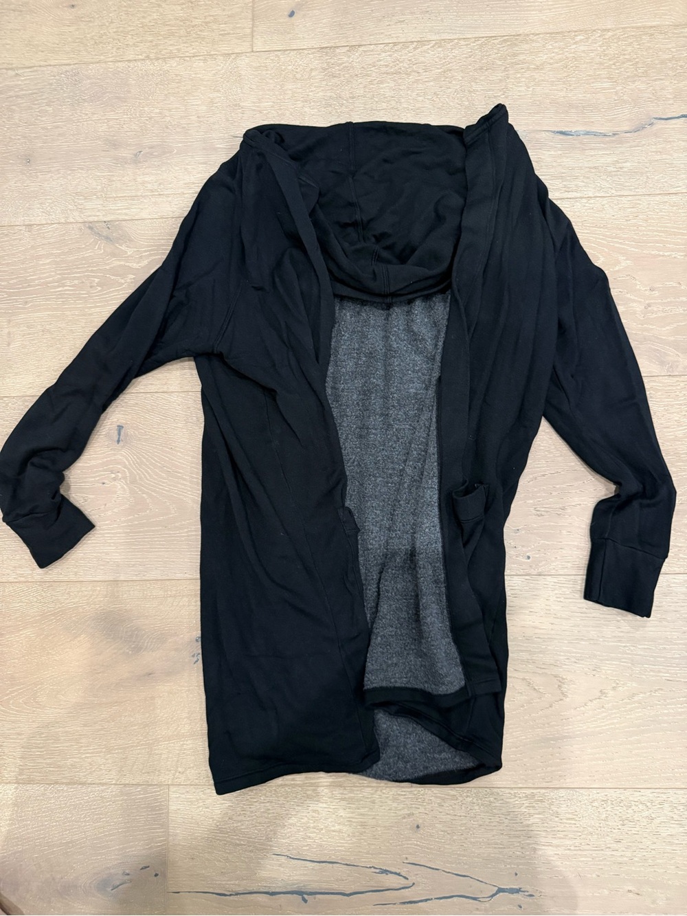 Splendid - Black Open-Front Hooded Cardigan
